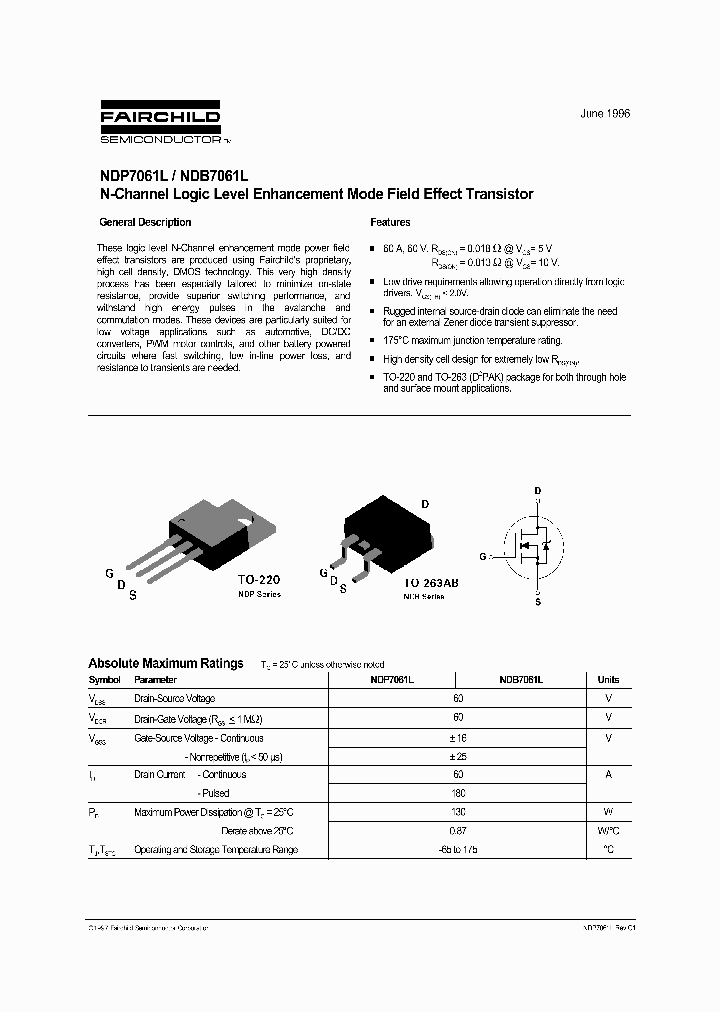 NDB7061L_114096.PDF Datasheet