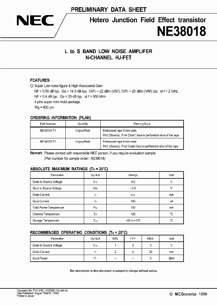 NE38018_190371.PDF Datasheet