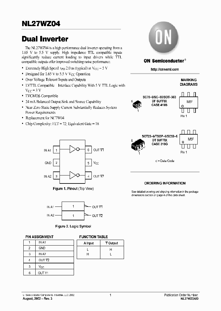 NL27WZ04DFT2_35168.PDF Datasheet