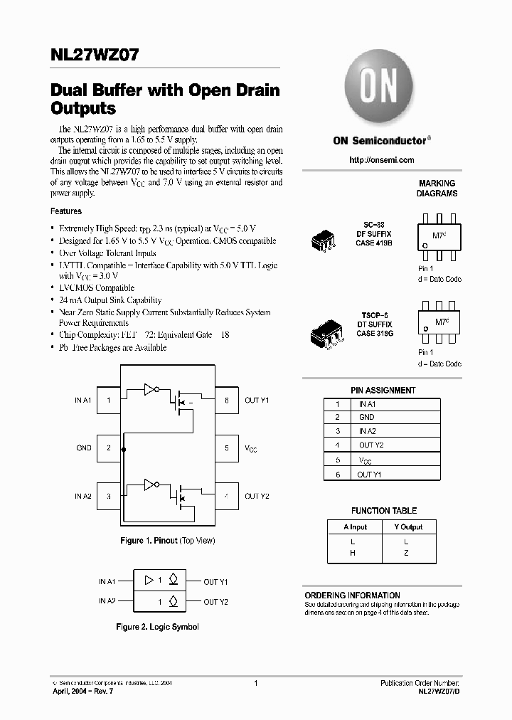 NL27WZ07DFT2_35176.PDF Datasheet