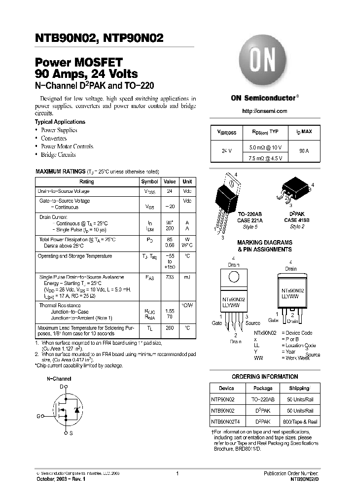NTB90N02_71672.PDF Datasheet