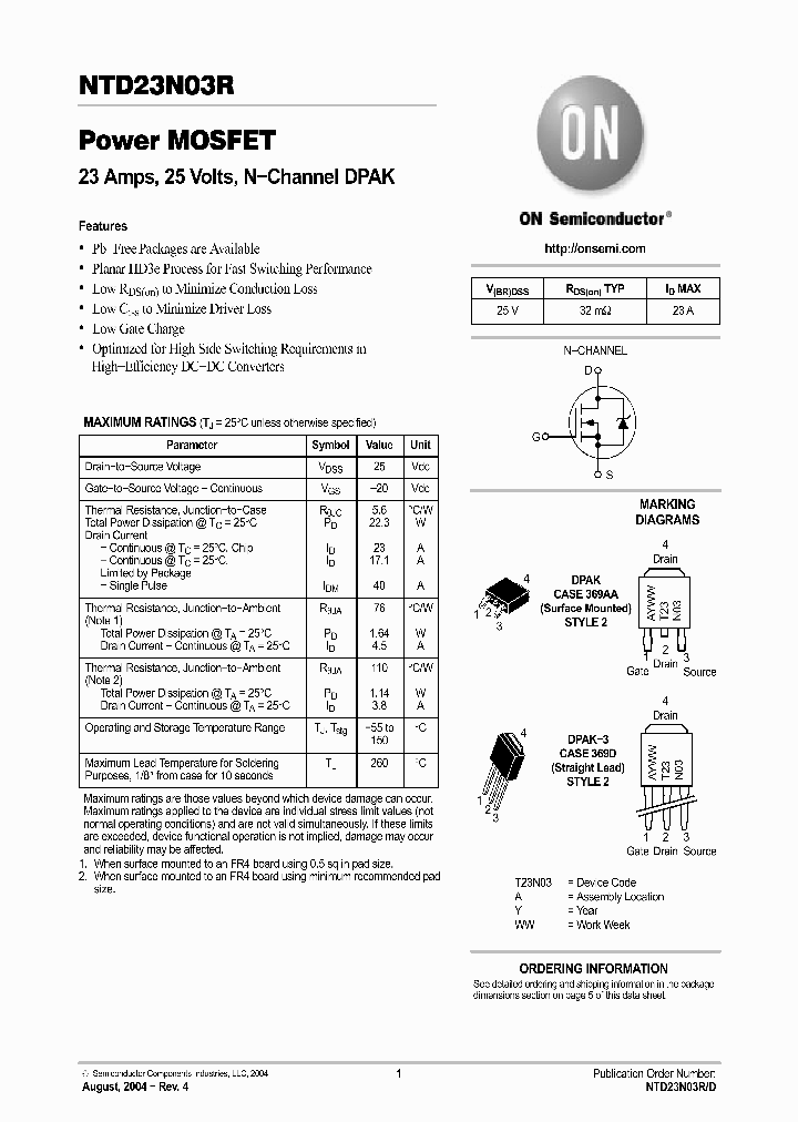 NTD23N03R_70680.PDF Datasheet