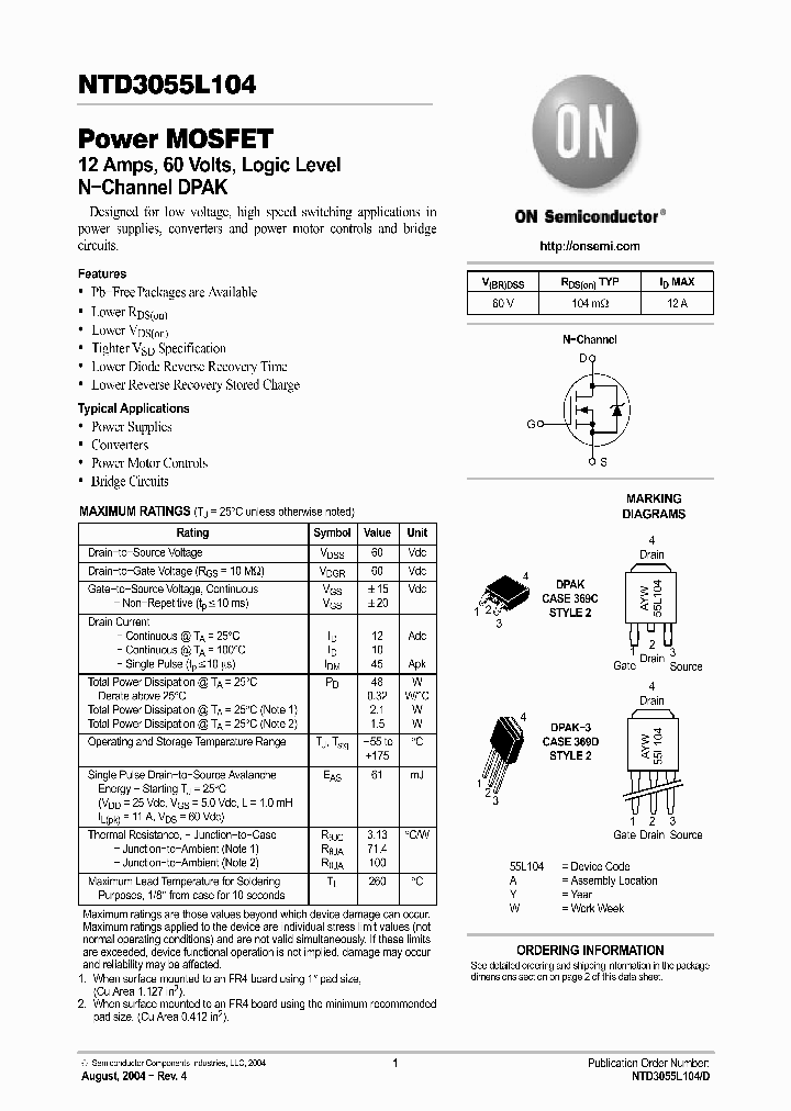 NTD3055L104_70715.PDF Datasheet