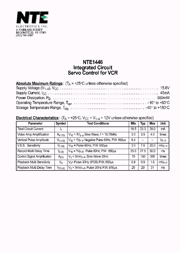 NTE1446_69726.PDF Datasheet