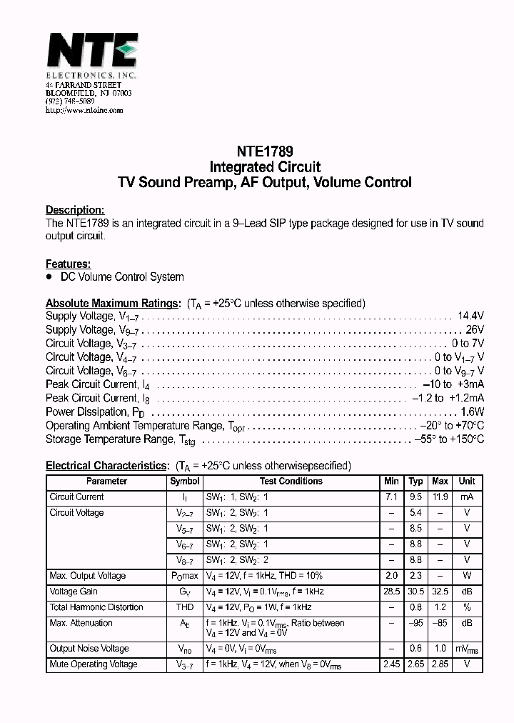 NTE1789_149168.PDF Datasheet