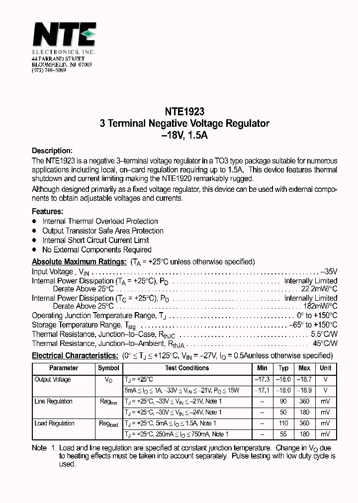 NTE1923_69773.PDF Datasheet