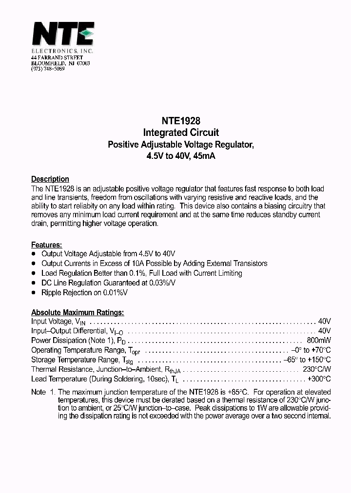 NTE1928_69777.PDF Datasheet