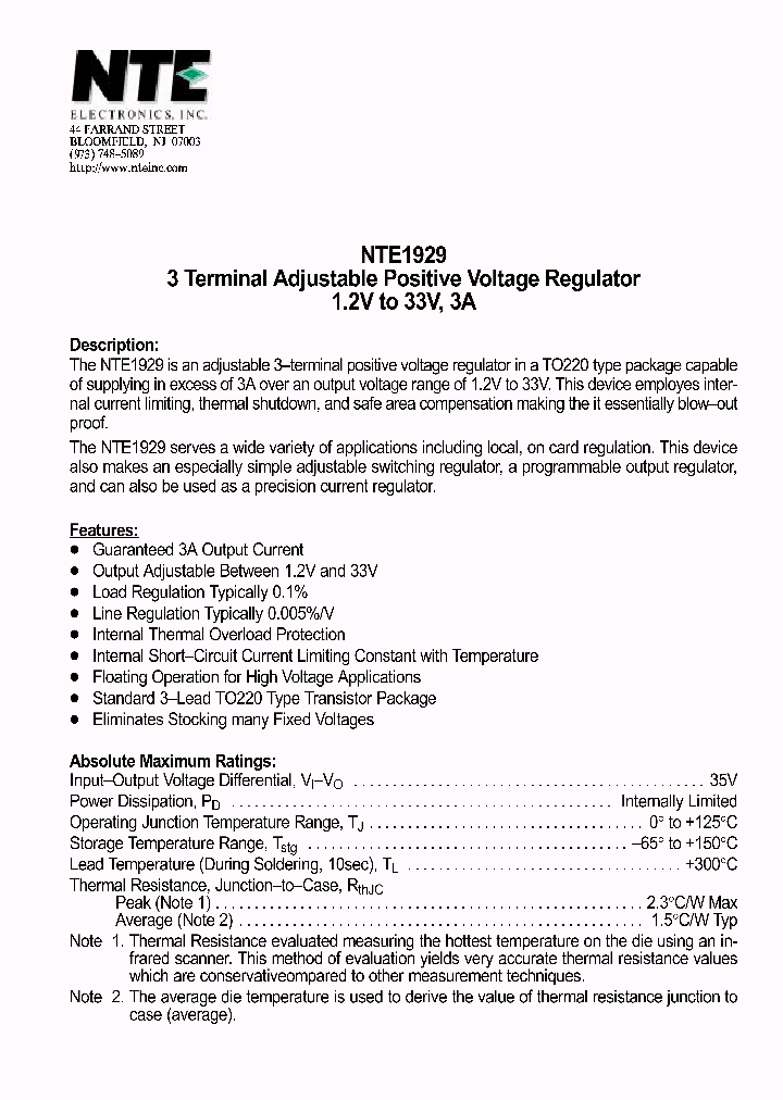 NTE1929_69778.PDF Datasheet