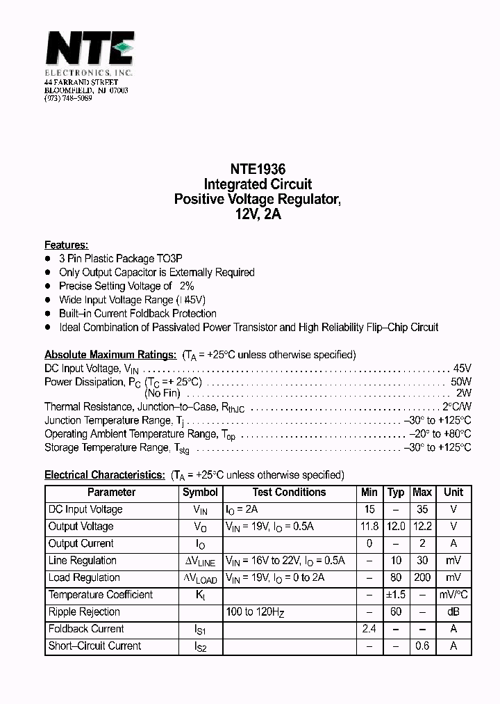 NTE1936_69785.PDF Datasheet