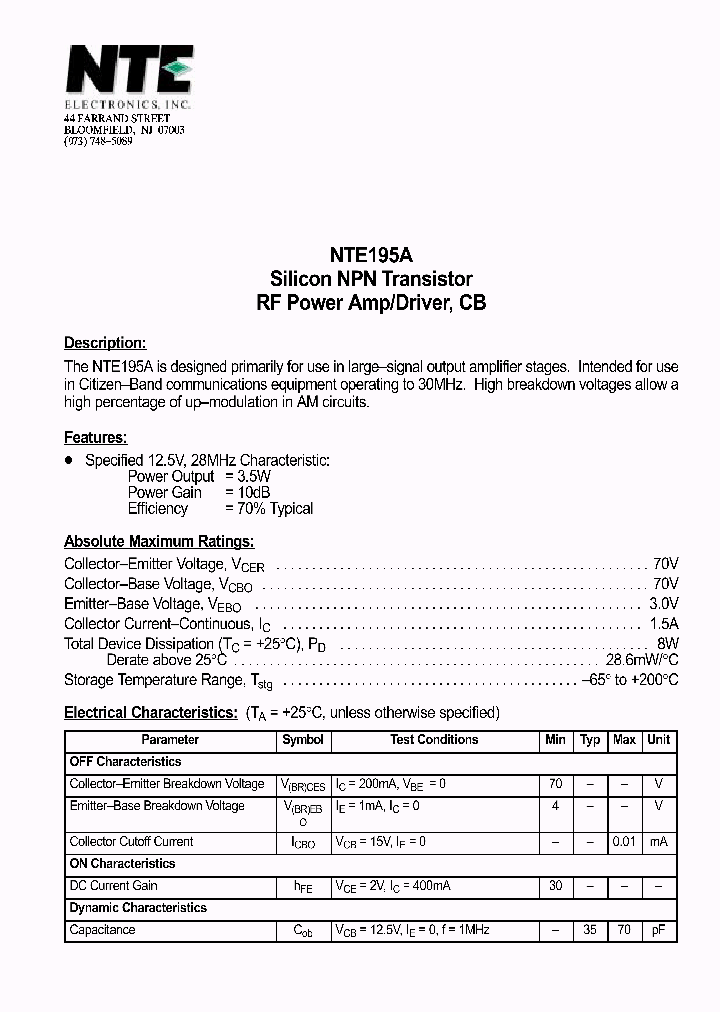 NTE195A_69797.PDF Datasheet