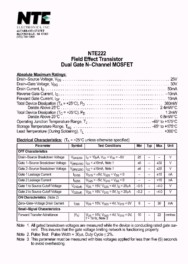 NTE222_69827.PDF Datasheet