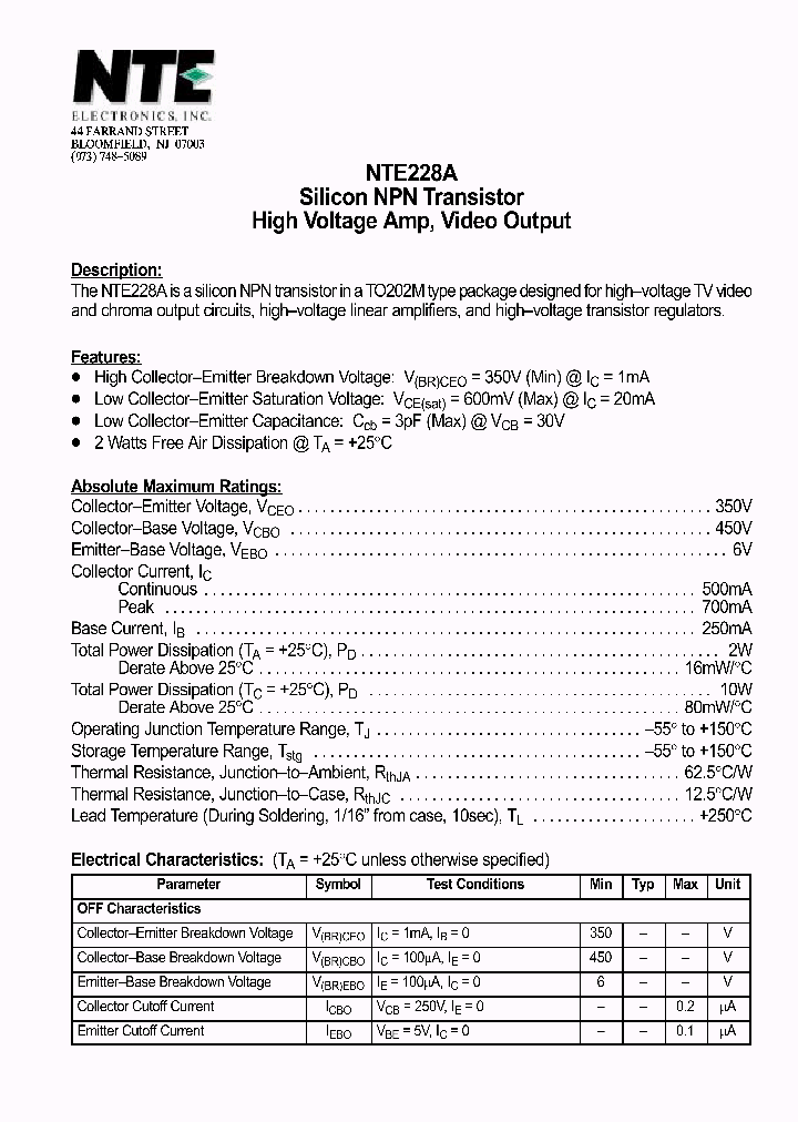NTE228A_69830.PDF Datasheet