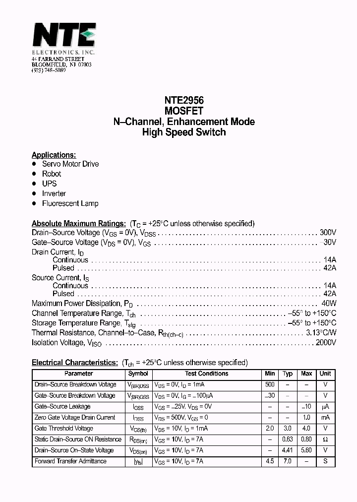 NTE2956_69874.PDF Datasheet
