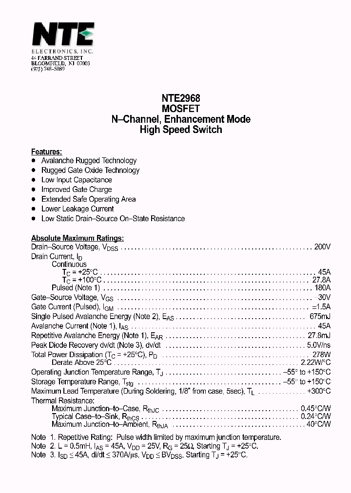 NTE2968_69882.PDF Datasheet