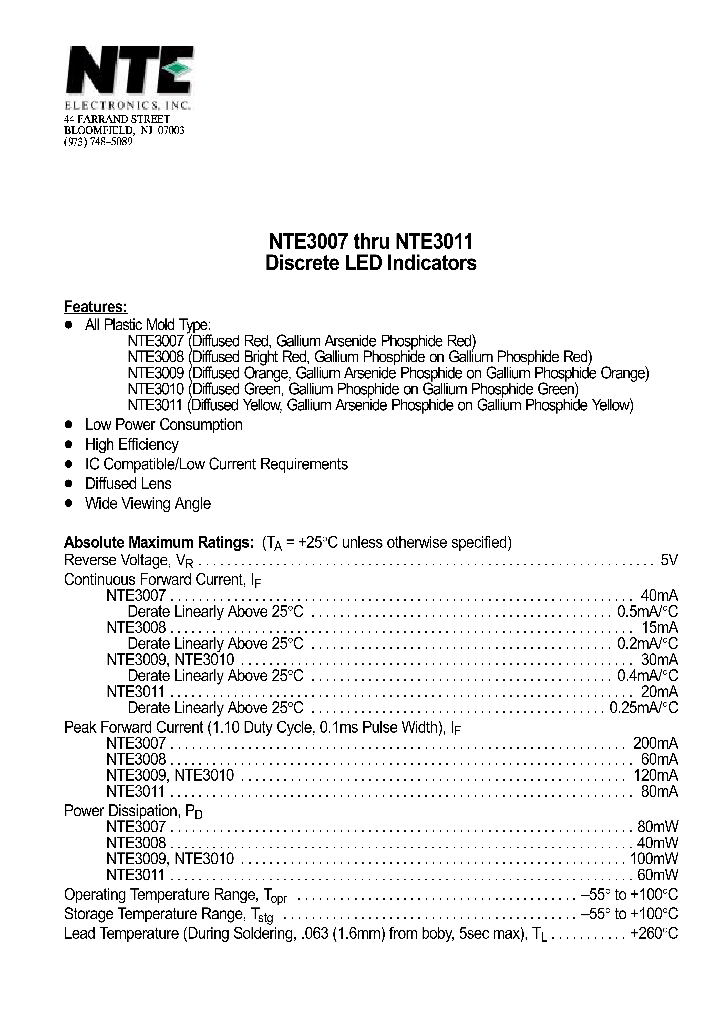 NTE3011_187551.PDF Datasheet