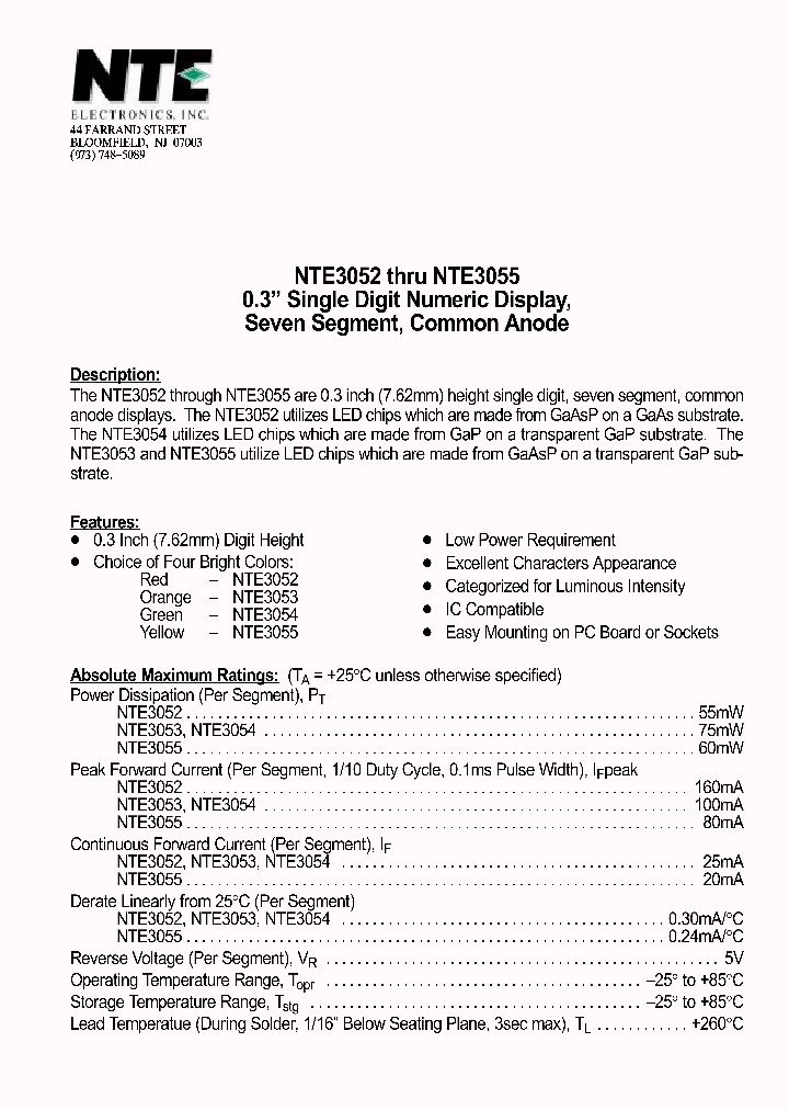 NTE3055_161684.PDF Datasheet
