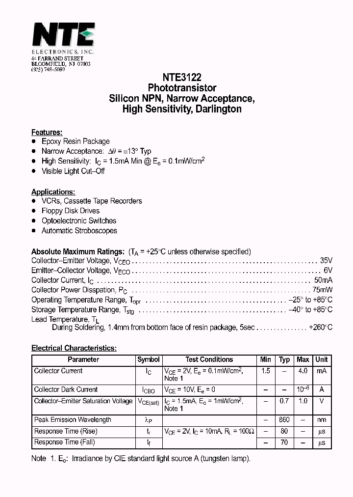 NTE3122_69923.PDF Datasheet