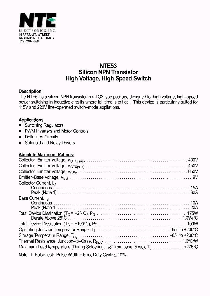 NTE53_69973.PDF Datasheet