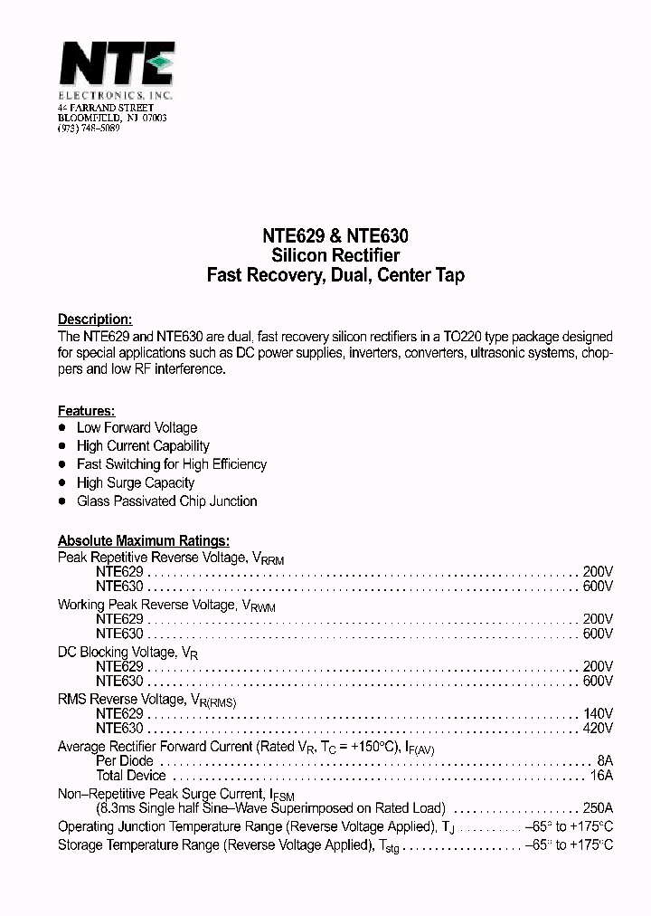 NTE630_70043.PDF Datasheet