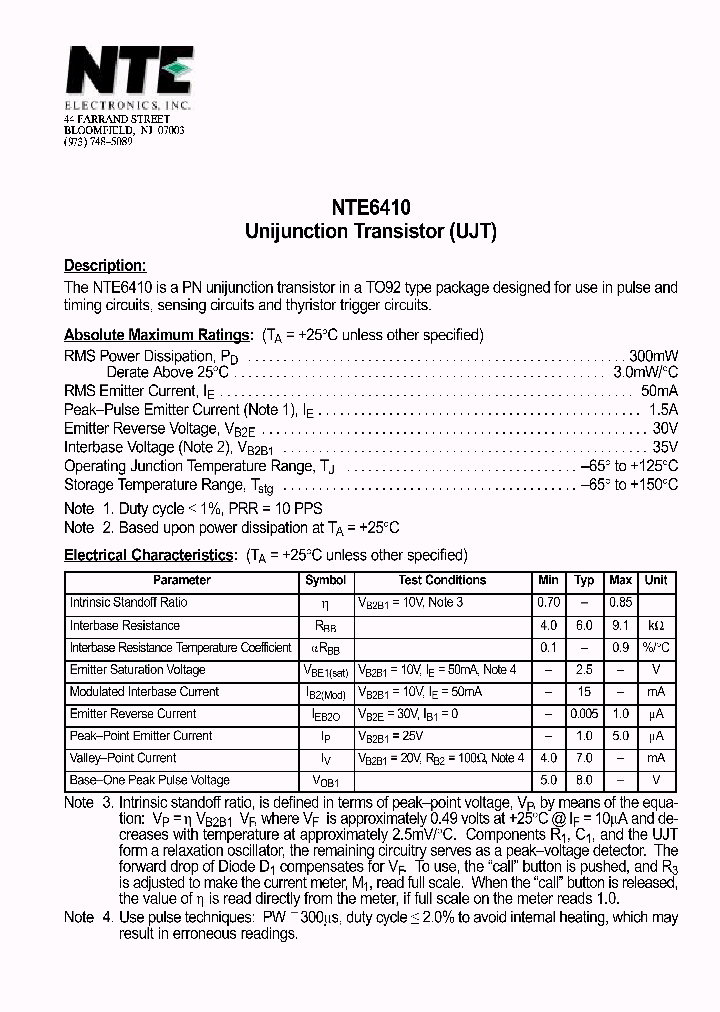 NTE6410_162790.PDF Datasheet