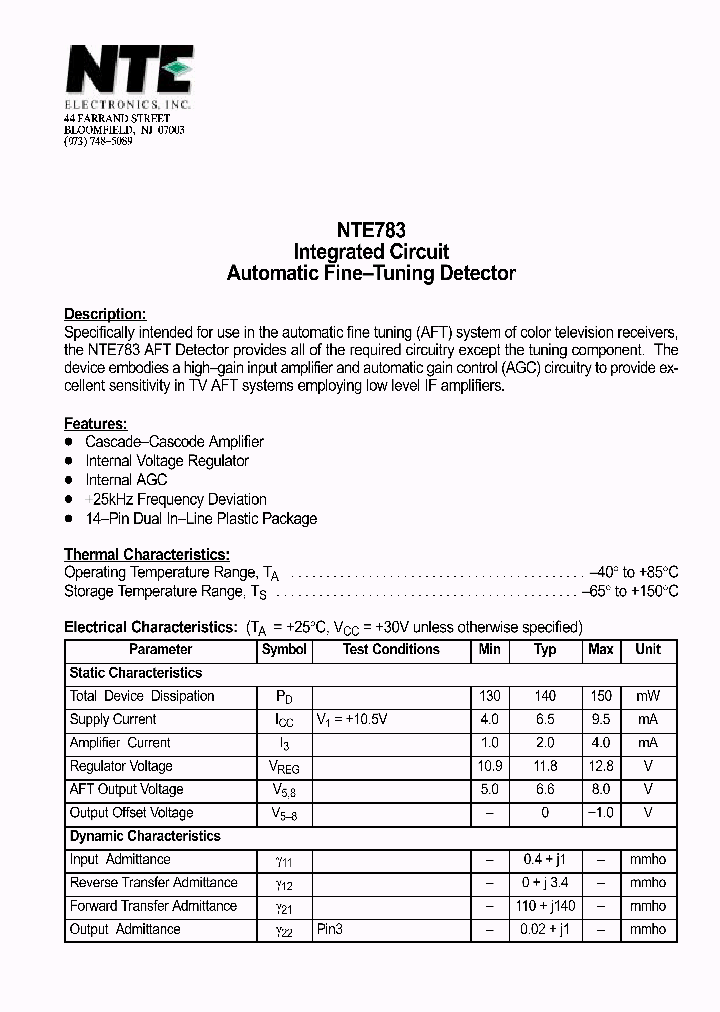NTE783_70056.PDF Datasheet