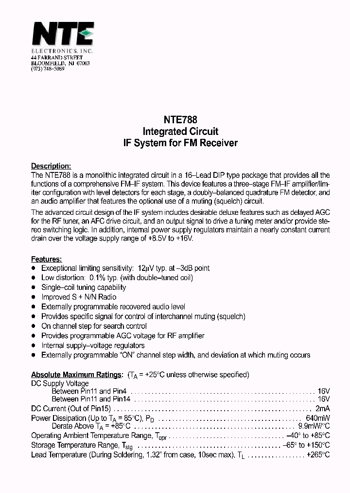 NTE788_70059.PDF Datasheet