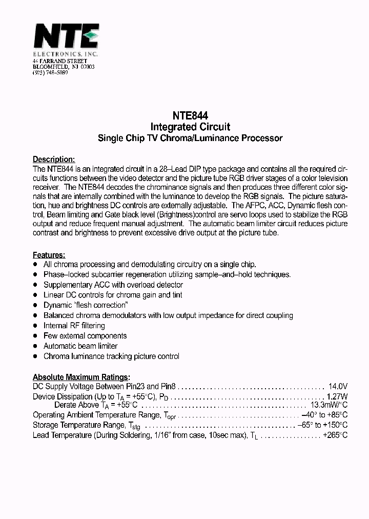 NTE844_70063.PDF Datasheet