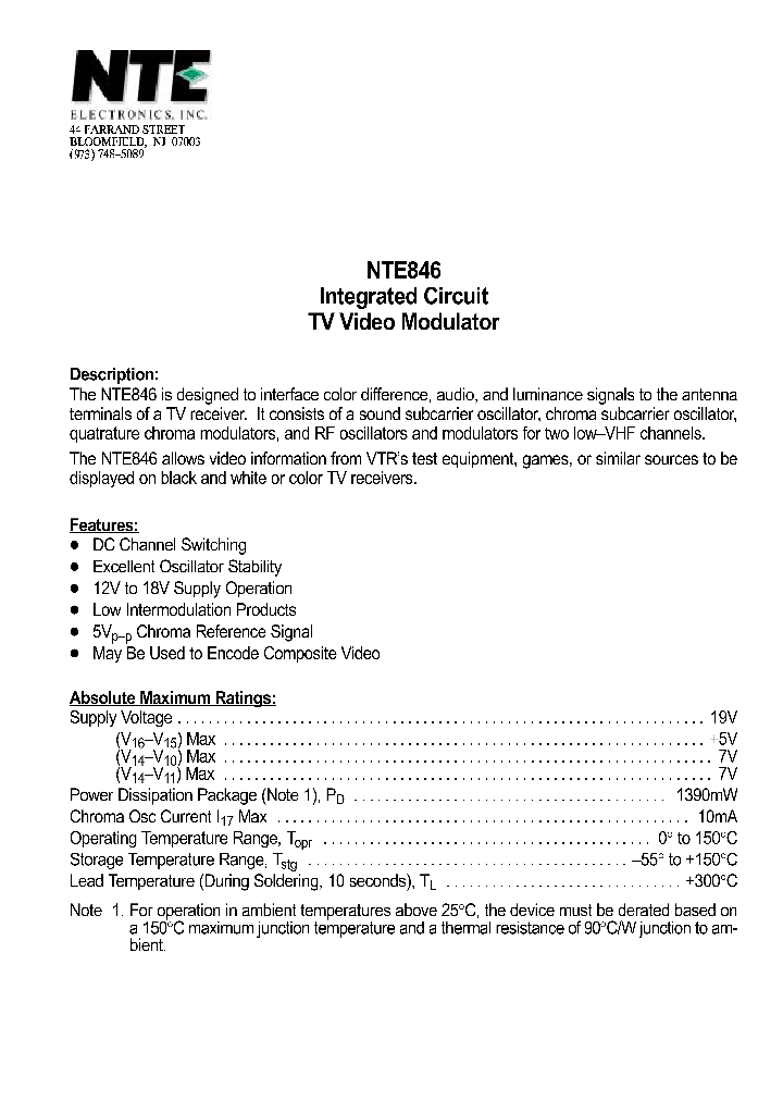 NTE846_70064.PDF Datasheet