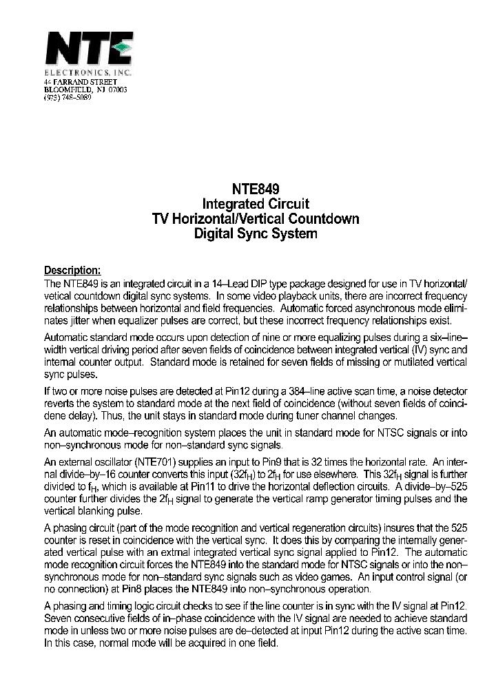 NTE849_70065.PDF Datasheet