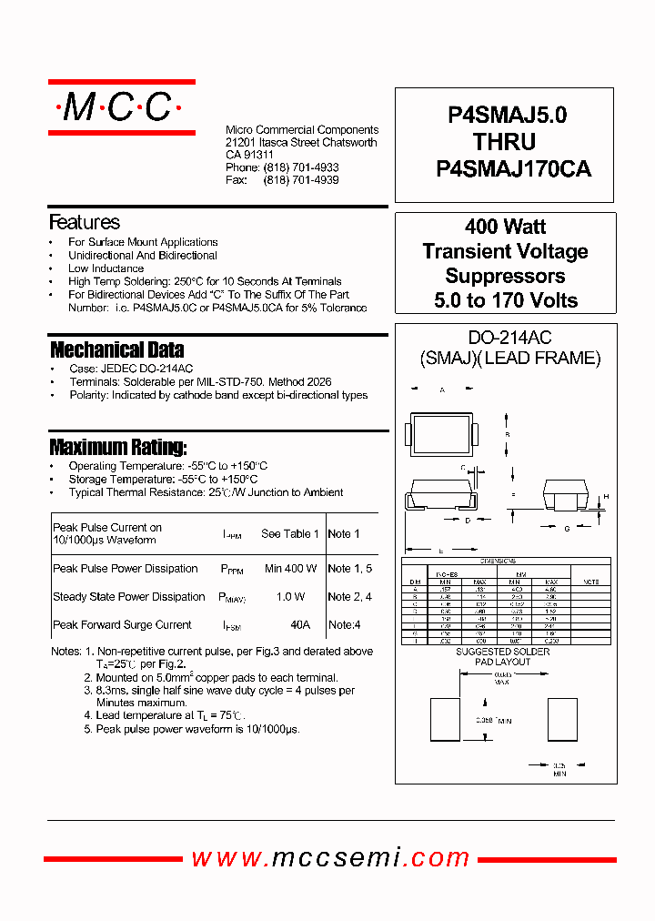 P4SMAJ24A_20971.PDF Datasheet