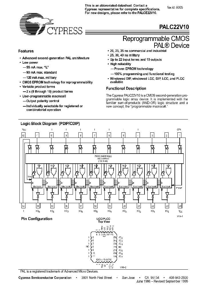 PALC22V10_131296.PDF Datasheet