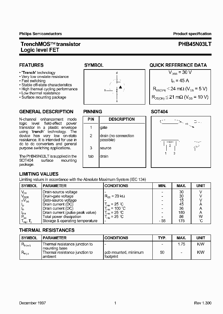 PHB45N03LT_152743.PDF Datasheet