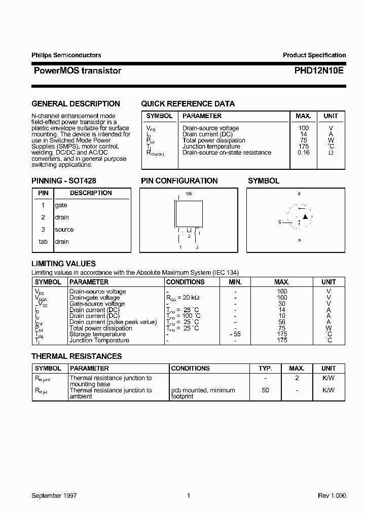 PHD12N10E_40866.PDF Datasheet