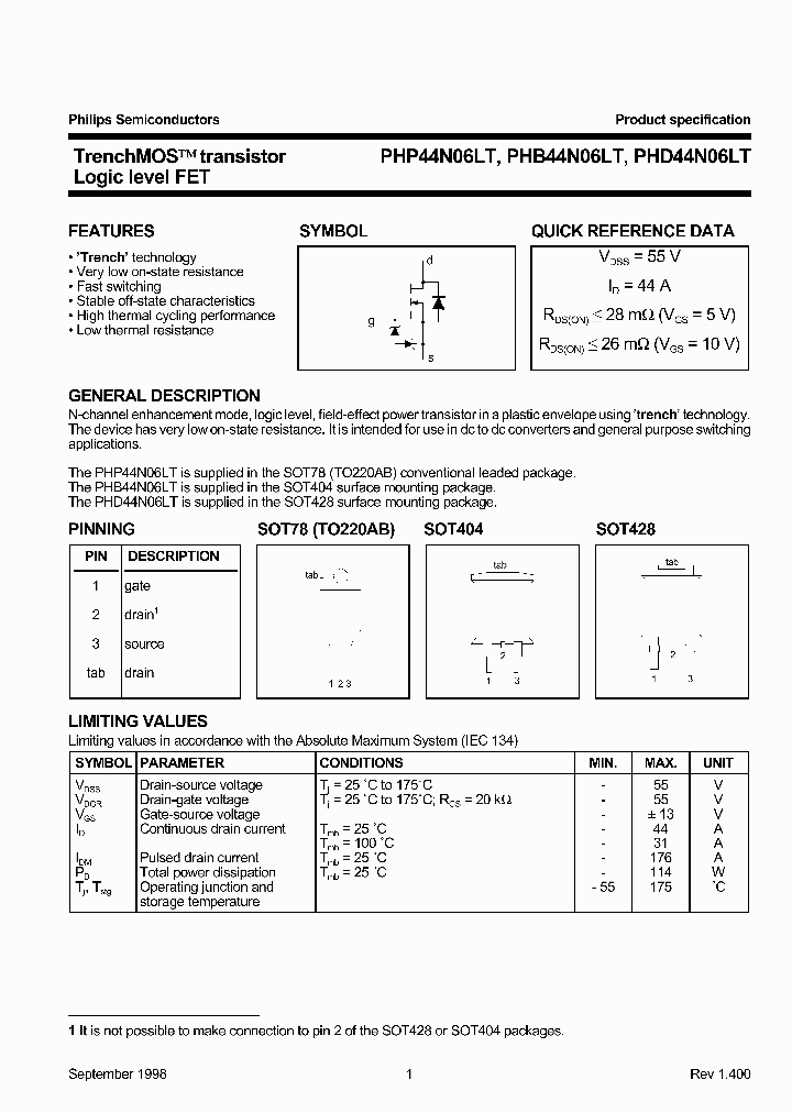 PHD44N06LT_40890.PDF Datasheet