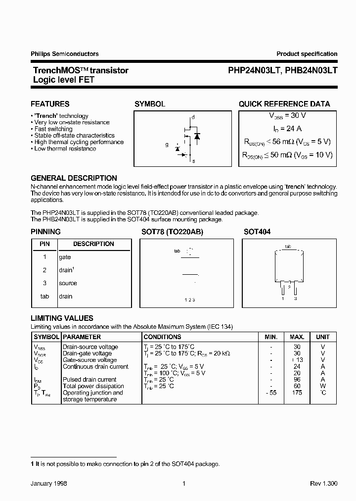PHB24N03LT_192129.PDF Datasheet