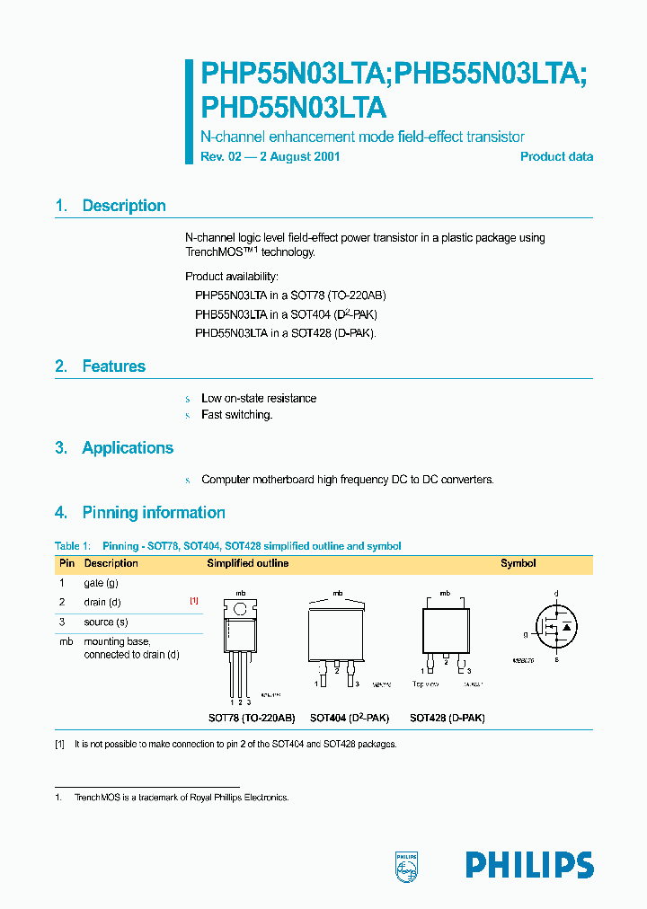 PHB55N03LTA_180994.PDF Datasheet