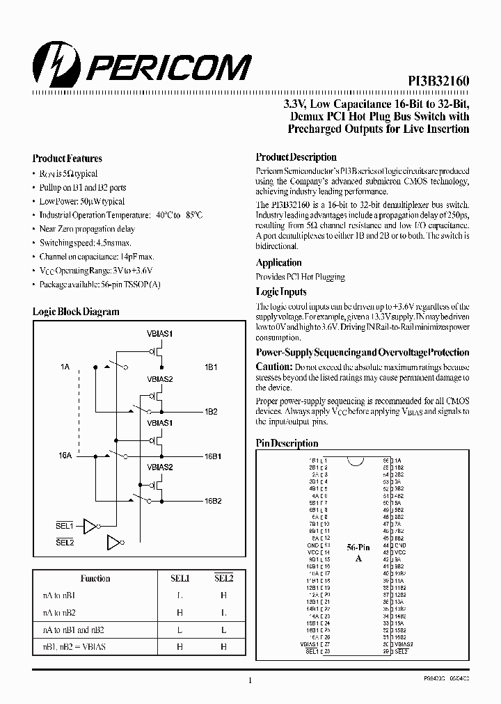 PI3B32160_136002.PDF Datasheet