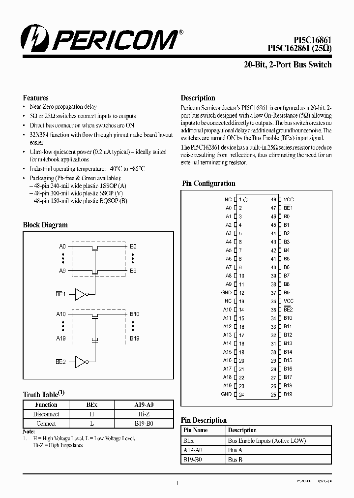 PI5C16861_160516.PDF Datasheet