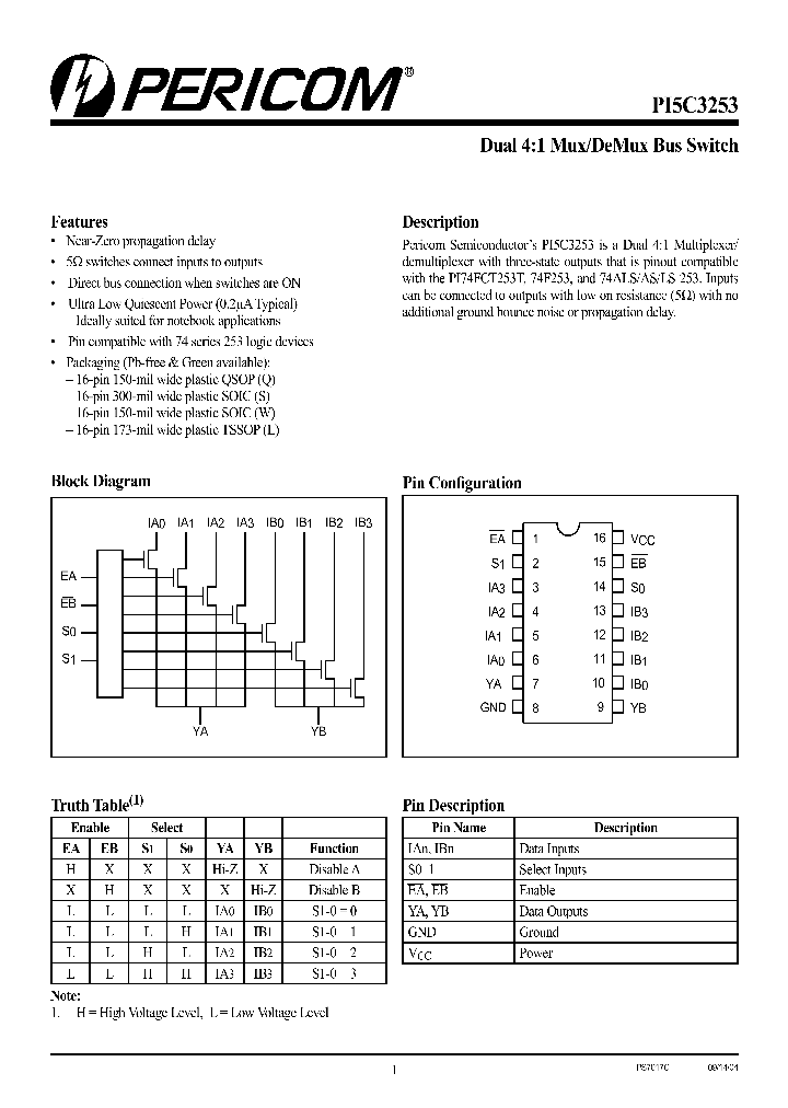 PI5C3253_86893.PDF Datasheet