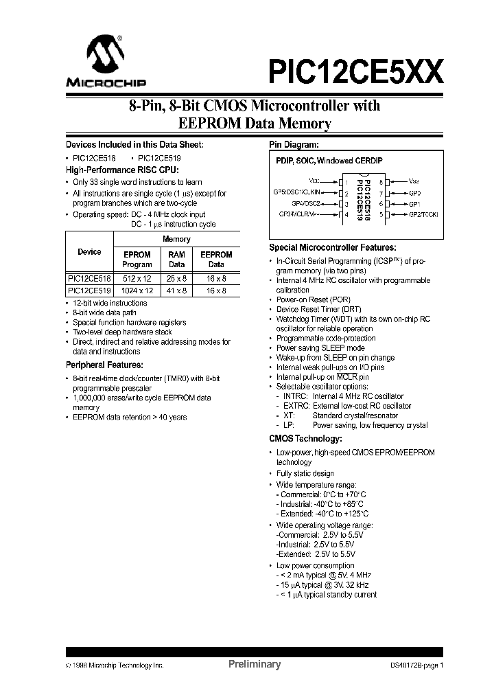 PIC12CE518JW_140741.PDF Datasheet