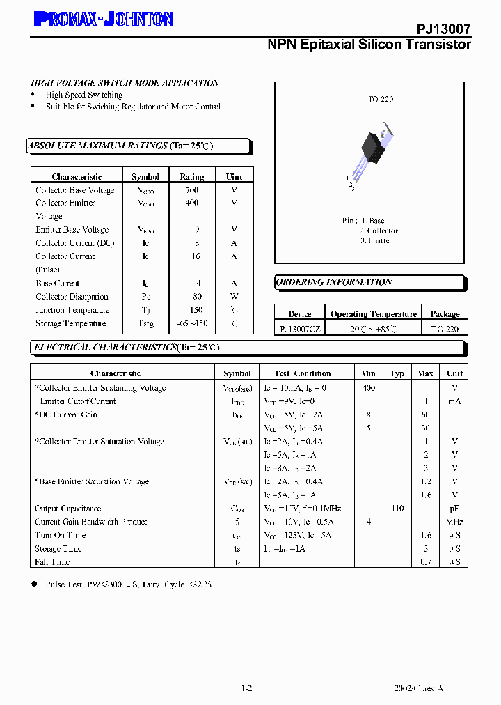 PJ13007_163506.PDF Datasheet