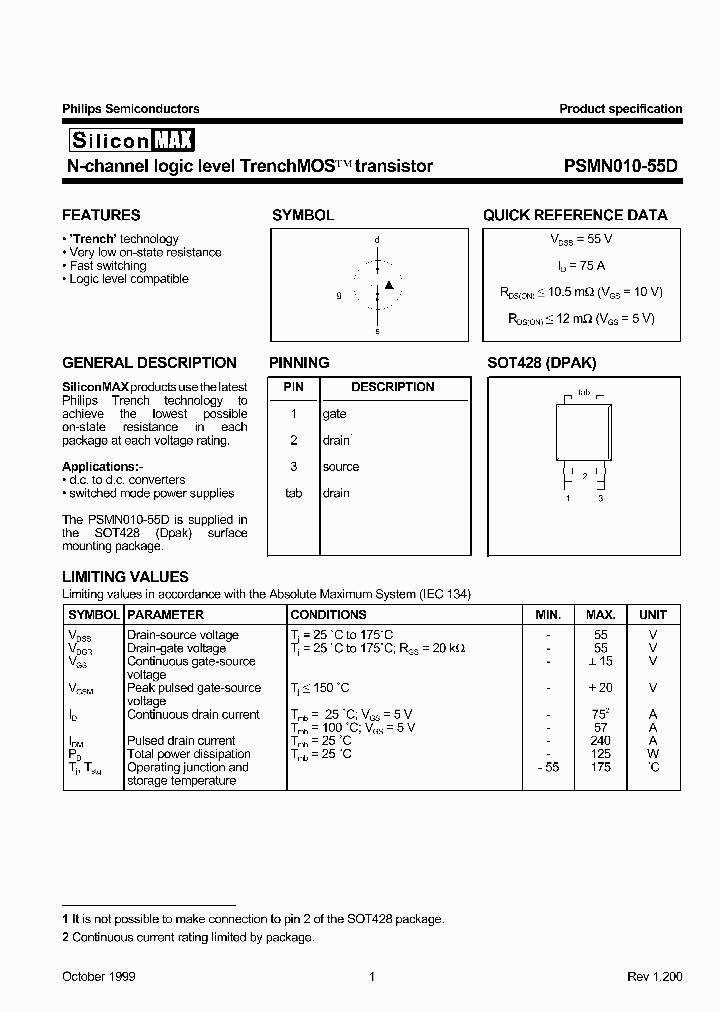 PSMN010-55D_181395.PDF Datasheet