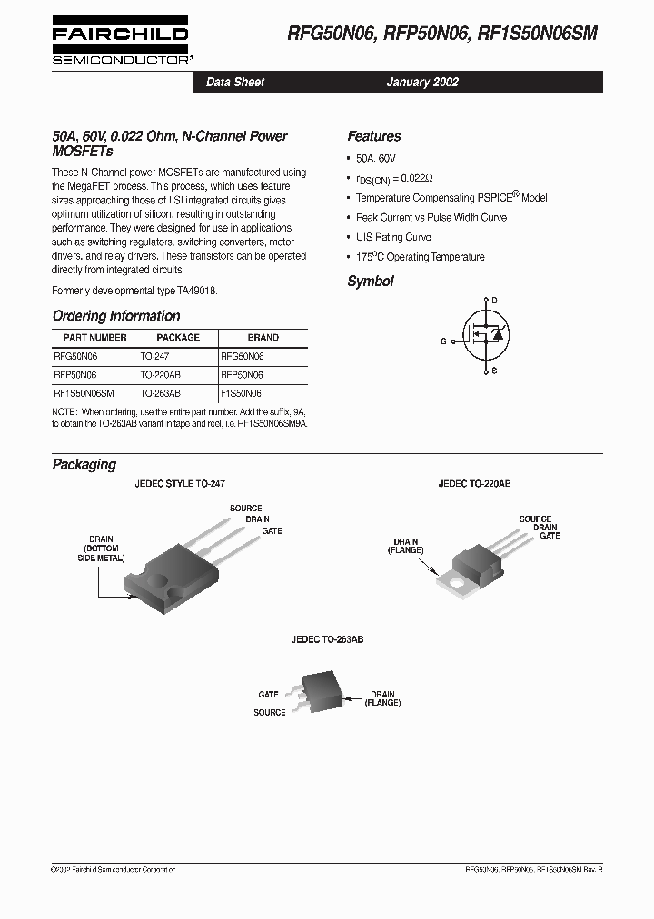 RFG50N06_186162.PDF Datasheet