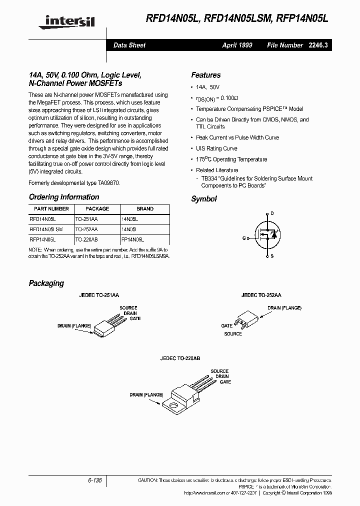 RFD14N05L_45329.PDF Datasheet