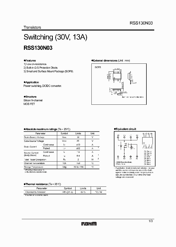 RSS130N03_141297.PDF Datasheet