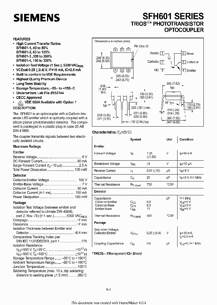 SFH601_118302.PDF Datasheet