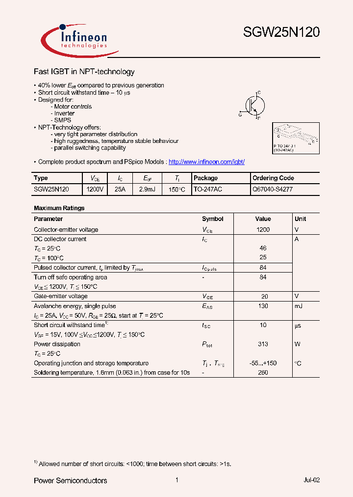 SGW25N120_2229.PDF Datasheet