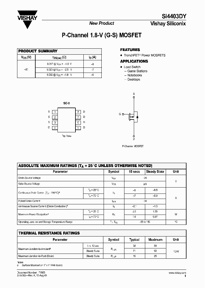 SI4403DY_168595.PDF Datasheet