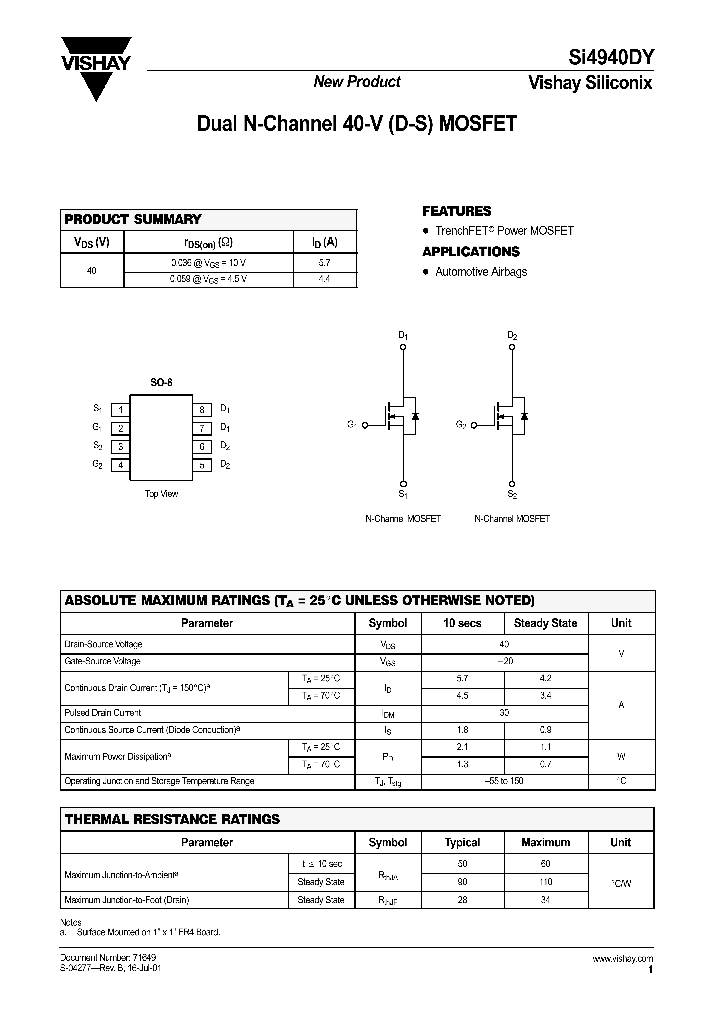 SI4940DY_111695.PDF Datasheet