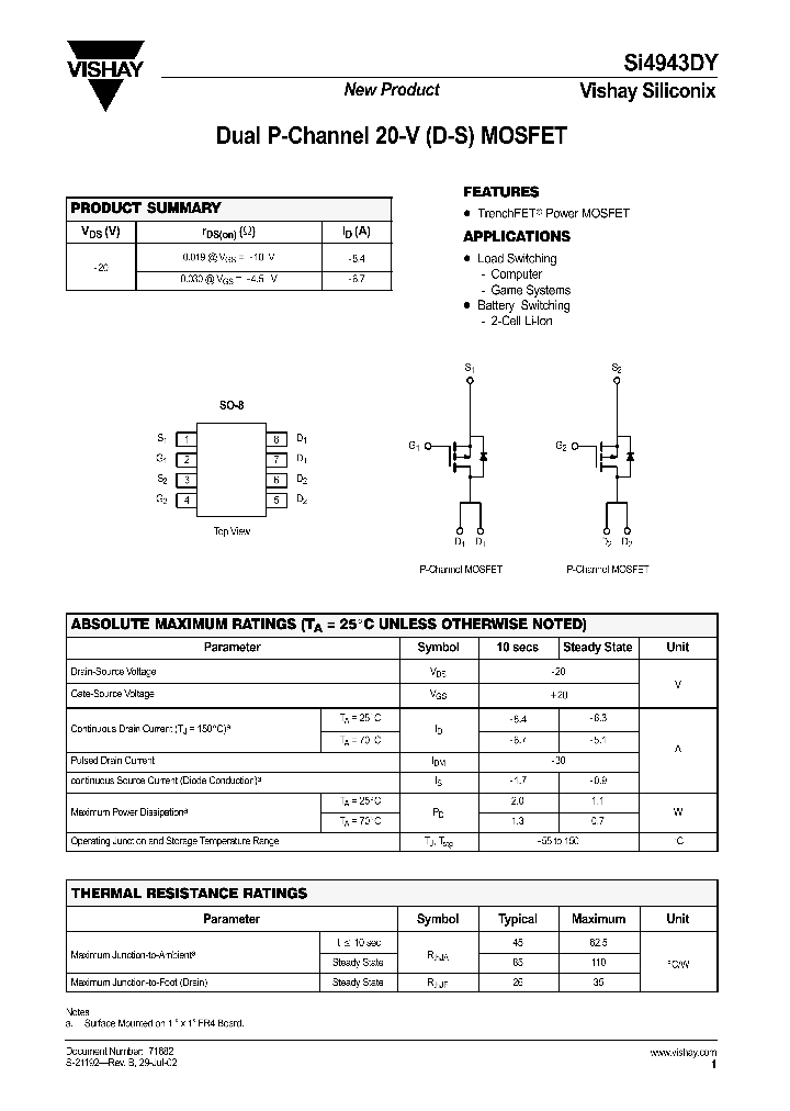 SI4943DY_140392.PDF Datasheet